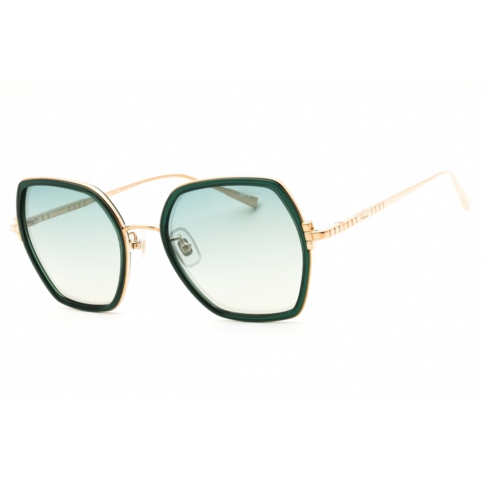 NWT Chopard SCHL02V-300K Gold & Rectangle 54mm Sunglasses